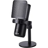 Btuty USB Condenser Microphone with RGB, Cardioid Pickup, Type-C | Clear Voice for Gaming, Streaming &amp; Podcasts with Noise Reduction, One-Touch Mute, Volume Control and Real-Time Monitoring