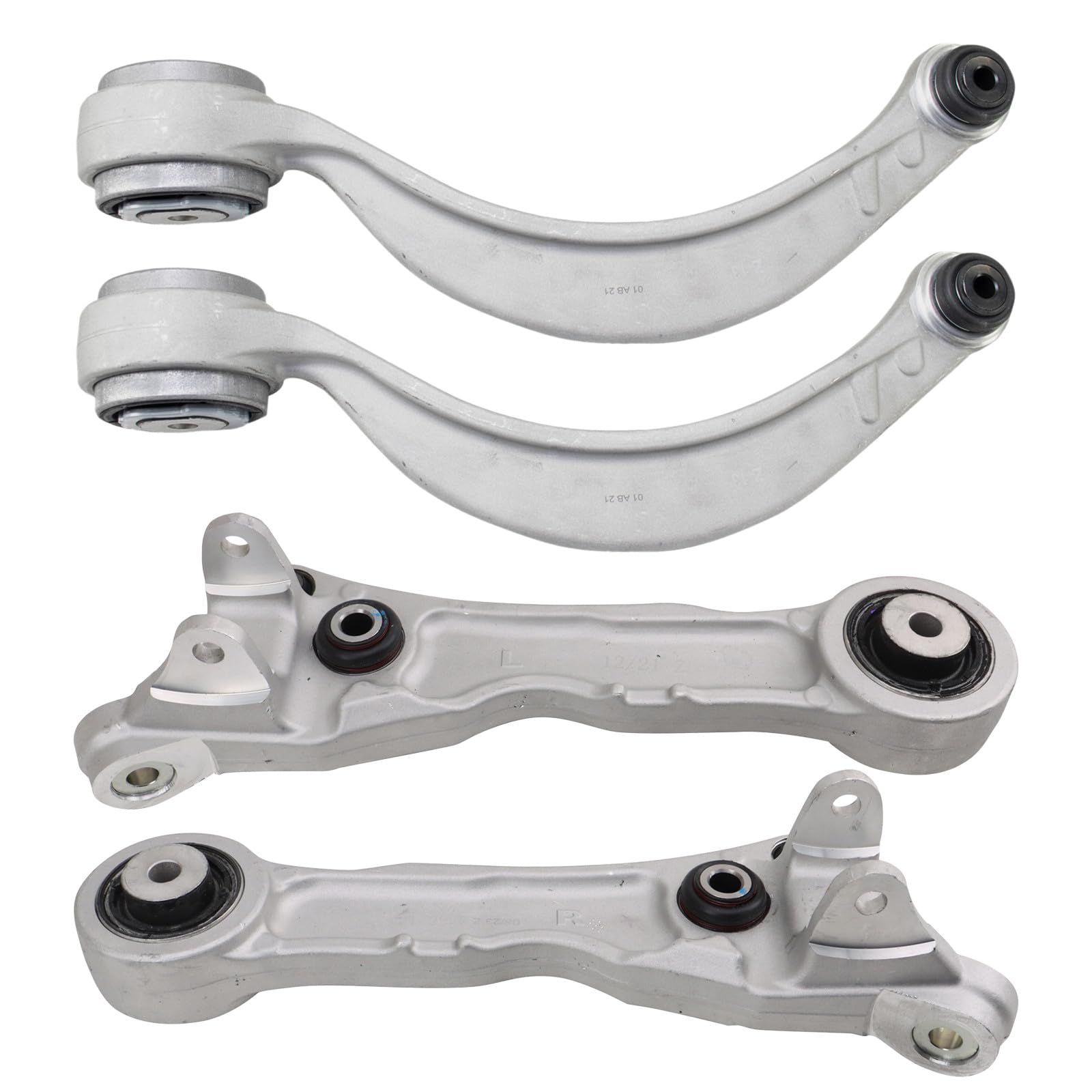 TRQ Front Lower Control Arm Set Compatible with 2003-2008 Jaguar S-Type 2005-2009 Super V8 2004-2009 Vanden Plas 2009-2015 XF 2010-2015 XFR XJ8 XJR Image