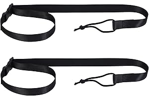 Sozize Snowboard Leash - 41 Inch Adjustable Snowboard Leash Bindings Straps for Men & Women (2 Pcs, Black)