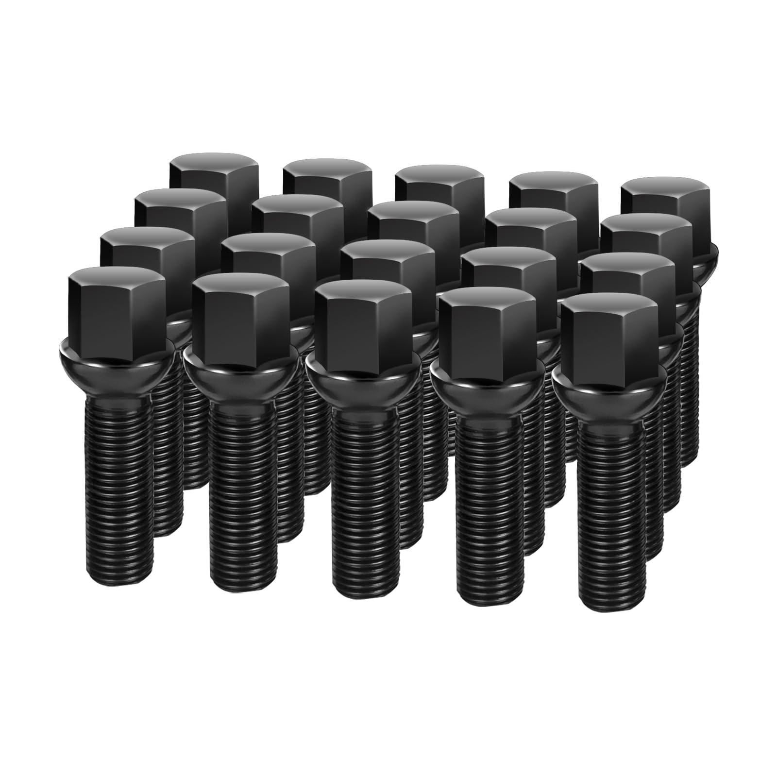 Photo 1 of dynofit 14x1.5 Extended Lug Bolts for Wheel Spacers, 20pcs 40mm Shank/64mm Tall Ball Seat Aftermarket Lug Studs for A1 A2 A3 A4 A5 A6 A7 A8 S1 S2 S3 S4 S5 S6 S7 S8, Fit CC Golf Jetta Lavid Se Cayenne