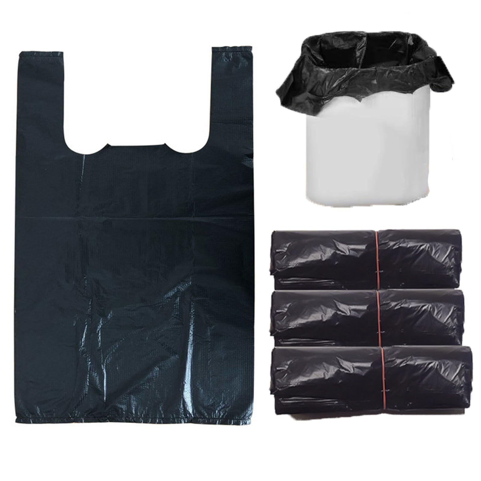 Photo 1 of 0.5 Gal Trash Bags,Mini Strong Garbage Bags for Mini Desktop Trash Can,300 Counts,with Handle,Black