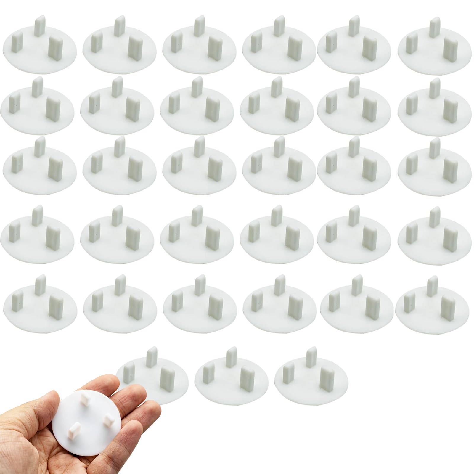 33 Pack UK Plug Socket Covers,Safety Plug Covers,Plug Socket Safe,White Baby Home Safety Outlet Covers Child Proof Plug Socket Protectors Guards Caps to Prevent Electric Shock
