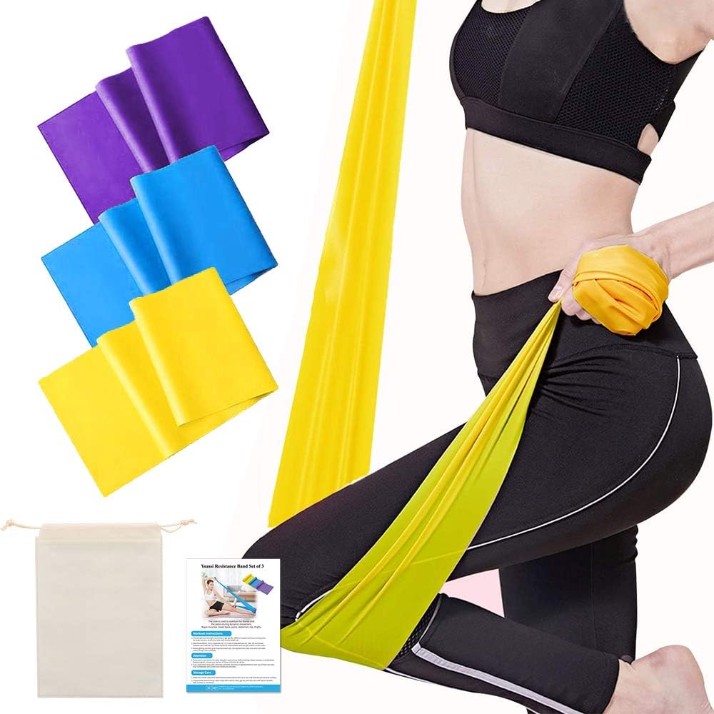 Lot 5 Bandes élastiques Fitness GNALIA – 5 Niveaux Résistance, Longueur ~1,2m – Matériau TPE écologique – Pour Yoga, Pilates, Musculation Maison