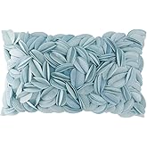 KINGROSE Handmade 3D Floral Accent Throw Pillow Case Soft Pillow Cover Gorgeous Cushion Cover for Sofa Couch Bed Home Decor 12 x 20 Inches Velvet Light Blue