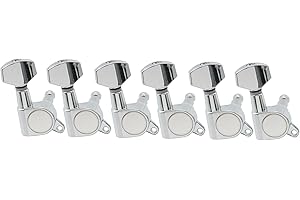 Musiclily 6-in-line Sealed Electric Guitar String Tuning Pegs Keys Machine Head Tuners Set Right Hand for Fender Stratocaster Telecaster Guitar, Chrome