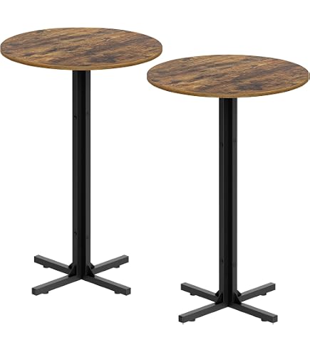 Bistro Dining Table Round 40 Inch Height - 2 Set Modern Pub Table With ...