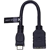 Keple | 20cm Mini HDMI to Female HDMI Adapter | NVIDIA SHIELD Tablet to TV / HDTV / Projector with HDMI Port | HDMI (Type A) Female to HDMI (Type C) Adaptor Cable Wire Cord | Supports 3D, 4K, 1440p, 1080p, 1080i, 720p, 480p, and 480i
