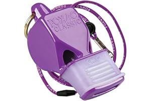 Fox 40 Classic CMG Pealess Safety Whistle, 115 dB, Purple, Lanyard