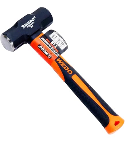 WEDO 2lb Sledge Hammer with Fiberglass Handle, Club, Drilling