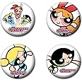 Ata-Boy Cartoon Network Button Set - Buttercup, Blossom, Bubbles 4 Buttons, Officially Licensed Collectibles