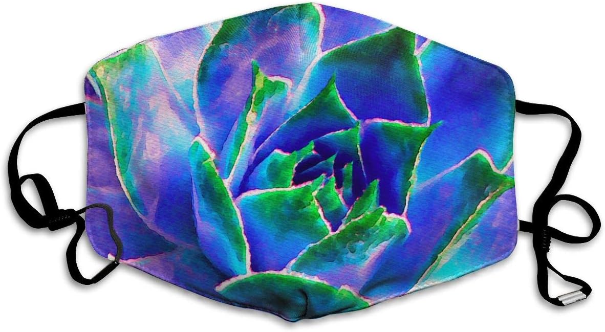 Fashion Face Cover Adjustable Elastic Band Hypoallergenic Face and Nose Cover for Pollen Smog Medical Climbing (Hens and Chicks Series - Touches of Blue)
