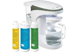 AQUA TRU AquaTru Carafe Countertop Water Purifier | Compact 4-Stage Reverse Osmosis System with Glass Carafe Removes 84 Contaminants Including Forever Chemicals, Lead & Fluoride | No Plumbing