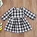 Little Kids Baby Girl Dress White and Black Plaid Tutu Skirt Party Princess Formal Outfit For Chirsmas (tag: 70/0-6 Months, White)