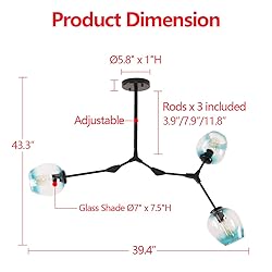 NA Modern Molecular Globe Pendant Light with 3-Head
