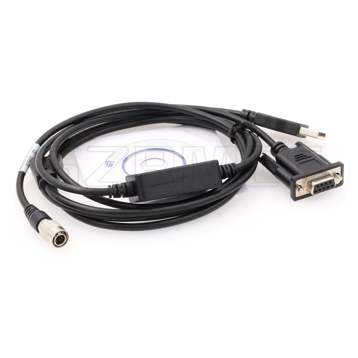 SZRMCC Hirose 6 Pin Male to Serial RS232 DB9 + USB Data Cable for Nikon DTM352 DMT452 DTM330 Total Station - Image 3