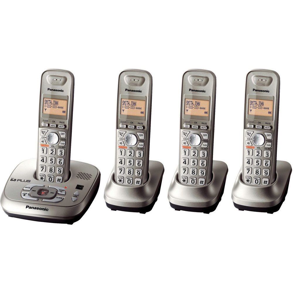 Amazon.com : Panasonic KX-TG4023N DECT 6.0 PLUS Expandable Digital Cordless  Phone with Answering System, Champagne Gold, 3 Handsets : Cordless  Telephones : ...
