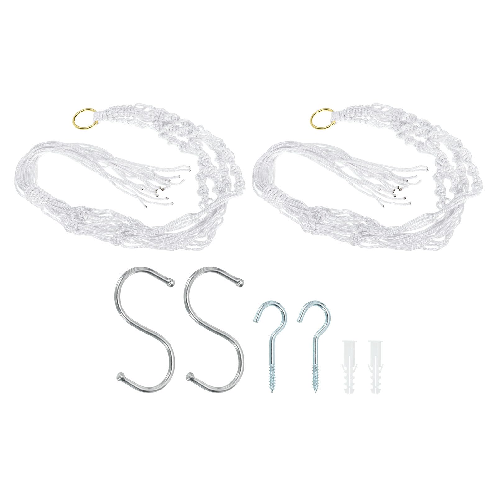 PATIKIL Macrame Hanging Planter, 2 Pack 39 Inch Handmade Hanging Plant Holders Flower Pot Hanger Flower Pot Hanger for Indoor Outdoor Decor, White