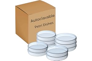 Autoclavable 10 Packs Sterile Thick Plastic Petri Dishes with Lid, Vabiooth 90mm Dia x 15mm Deep Clear 3 Vents Petri Dish for