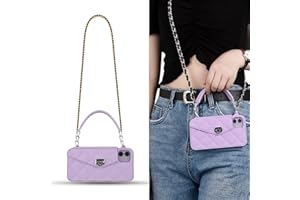 Yatchen for iPhone 11 Wallet Case ,Crossbody Phone Case with Lanyard Strap Cute Wallet Case Flip Folio Credit Card Holder Soft Silicone Girls Lady Handbag Case for iPhone 11 Purple
