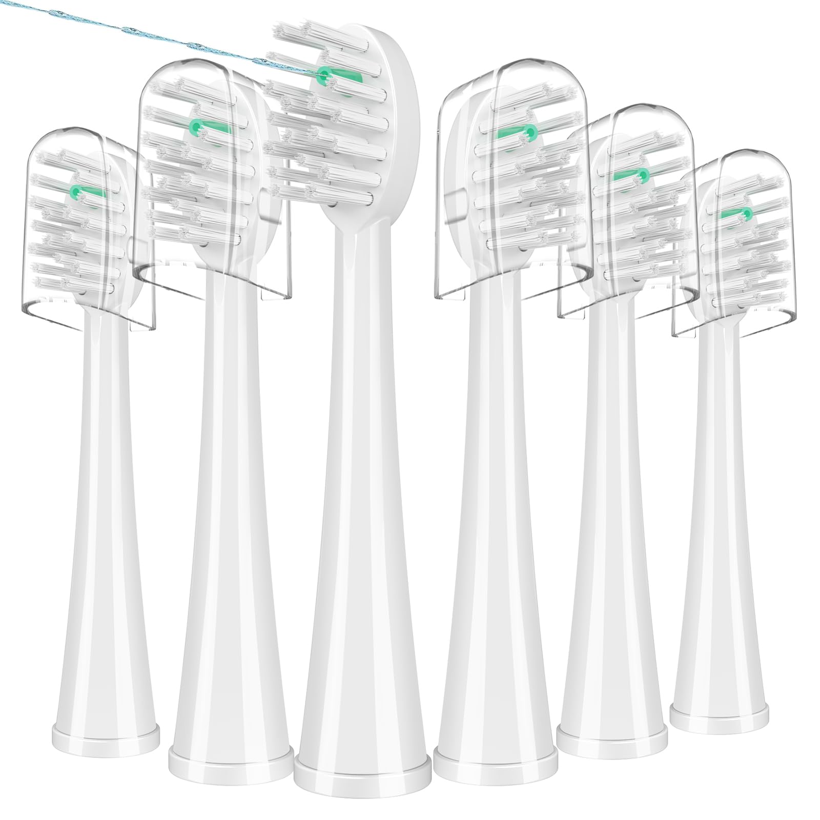Photo 1 of Replacement Brush Heads for WaterPik Sonic-Fusion 2.0 Flossing Toothbrush (SF-03/SF-04) and Sonic-Fusion Flossing Toothbrush (SF-01/SF-02),6 Count White with Covers
