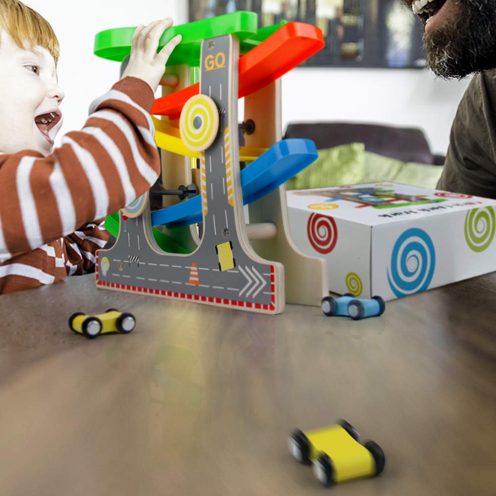 wooden zig zag car slider