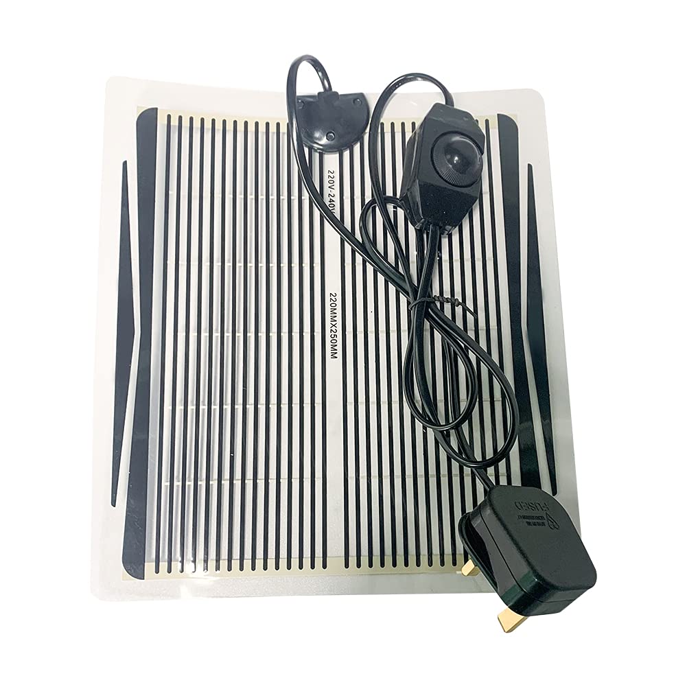 hisunfarm 15W Reptile Heat Mat, Pets Heating Pad for Tortoise Snakes Lizard Gecko Waterproof Under Tank Terrarium, Striped (15W)