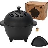 IPROUDER Cast Iron Incense Burner - Cast Iron Incense Holder Mini Cauldron for Sage, Palo Santo, Resin, Charcoal & Japanese Incense | Home, Rituals & Meditation Censer Bowl