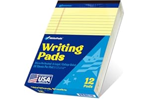 WritePads 5"x8" Legal Pads,College Ruled,Canary Paper,12 Pack,50 Sheets Per Writing Pad,Micro perforated Writing Pad,BL-SCY50C-12PAD