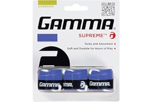 GAMMA Sports Supreme Overgrip for Tennis, Pickleball, Squash, Badminton, and Racquetball Racquets, 3-Pack, Black