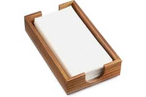 Napkin Holder for Bathroom, Acacia Wooden Guest Towel Holder Tray for Bathroom, Disposable Paper Hand Towel Holder for Bathro
