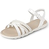 The Children's Place Girls' Adjustable Ankle Strap Flat Sandals