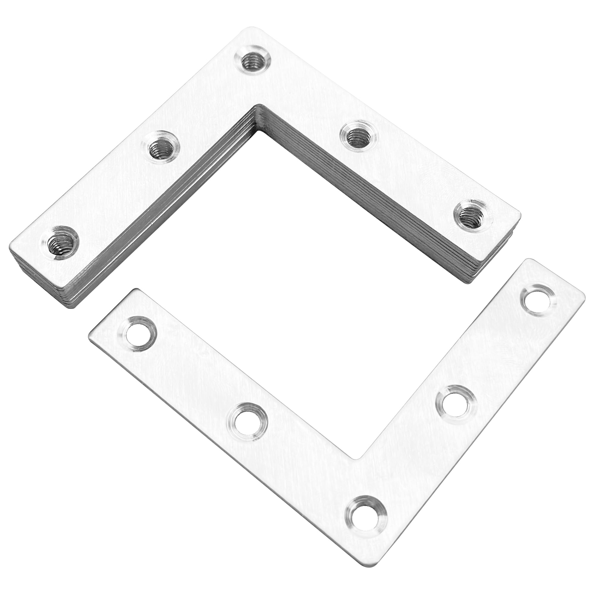 12 PCS Stainless Steel Furniture Connection Plates,Flat Metal Repair Mending Fixing Plate Brackets Support (L-Shaped)