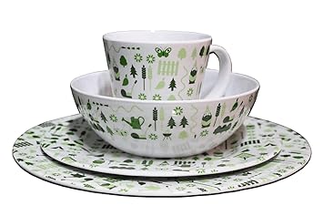 OLPRO Bewdley Juego De Vajilla De Melamina 32 Piezas para Campaña ...