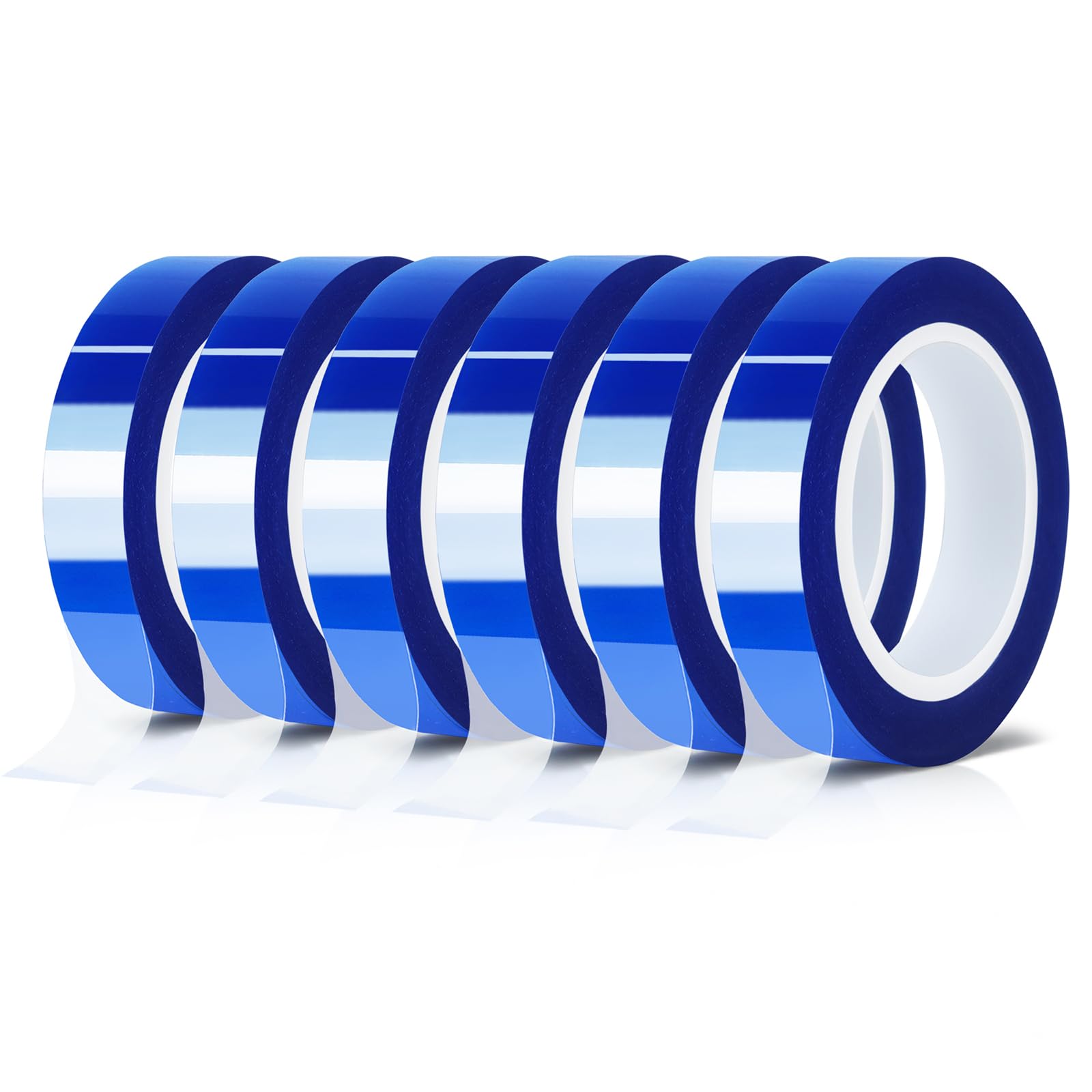 Photo 1 of MEBMIK 6 Rolls 10mm x16m(52FT) Blue Heat Tape High Temperature Heat Resistant Tape Heat Transfer Tape for Heat Sublimation Press Vinyl,No Residue