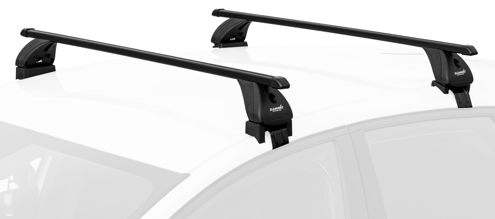 Summit SUP-26324S Premium Multi Fit Lockable Roof Bars, Black Steel, Set of 2
