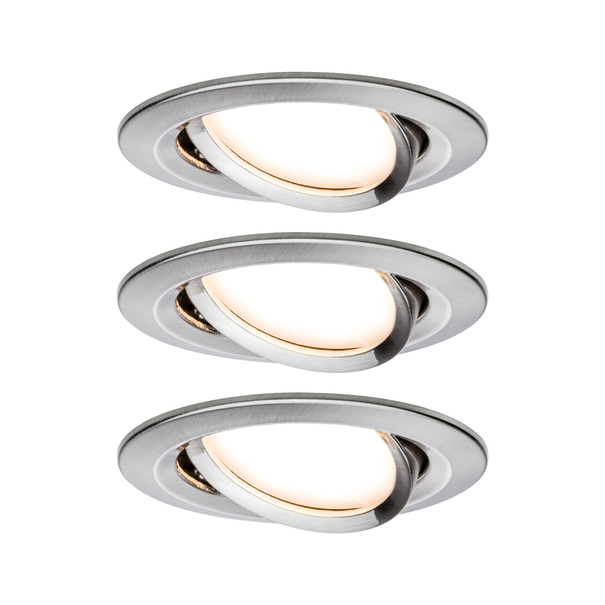 Paulmann 92959 Nova Plus LED recessed luminaire Smart Home Zigbee Set rnd. Swivel 3x6W dim recessed Spotlight Brushed Iron spot Aluminium zinc 2700K