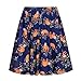 Fancyqube Women's Elastic Waist Cute Sloth Print Flared Mini Skirt Navy Blue XL