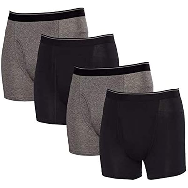 Fruit of the Loom Men's boxer brief, Black/Grey, Large(Pack of 7