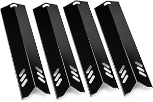 BBQ-YUMMY 15 Inch Porcelain Grill Heat Shields Replacment for Dyna-Glo DGF510SBP, DGF493BNP, 4 Pack Barbeque Grill Heat Plates for Backyard Grill Replacement Parts BY15-101-001-02, BY13-101-001-13, GBC1460W