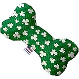 Pet and Dog Plush Heart or Bone Toy, "St. Patrick's Day Group" (Available in different sizes, and 6 different pattern options!) Shamrocks 6" Plush Bone
