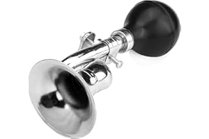 Coolrunner Bugle Horn, Retro Clown Horn, Kids Bike Horn, Classic Vintage Metal Twist Loudspeaker Siren Hooter Snail Air Horn for Vehicles Bicycles Golf Cart