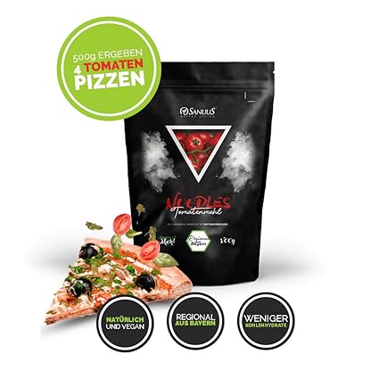 500g SANUUS Bio Pizza & Pasta Tomaten-Teig Backmischung 100% Natürlich (Tomatenpulver + Weizenmehl)