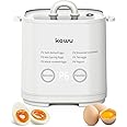 kawu 6-Function Egg Cooker for Hard Boiled Eggs, Egg Boiler with Timer, Egg Cooker for Soft Boiled Egg, Electric Egg Boiler with Auto Shut Off &Alarm, W/Bowl&Rack