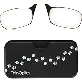 ThinOptics Pod Reading Glasses - Slim Armless Pocket Readers - Paw Prints, 2.5x