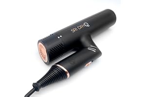 SKIN RESEARCH INSTITUTE SRILabs DryQ “Smart” Hair Dryer - Super Lightweight, Foldable - Powerful, Quiet Motor - Infrared and Ionic Technology - 3 Magnetic Attachments - Heat Control with Locking Switch