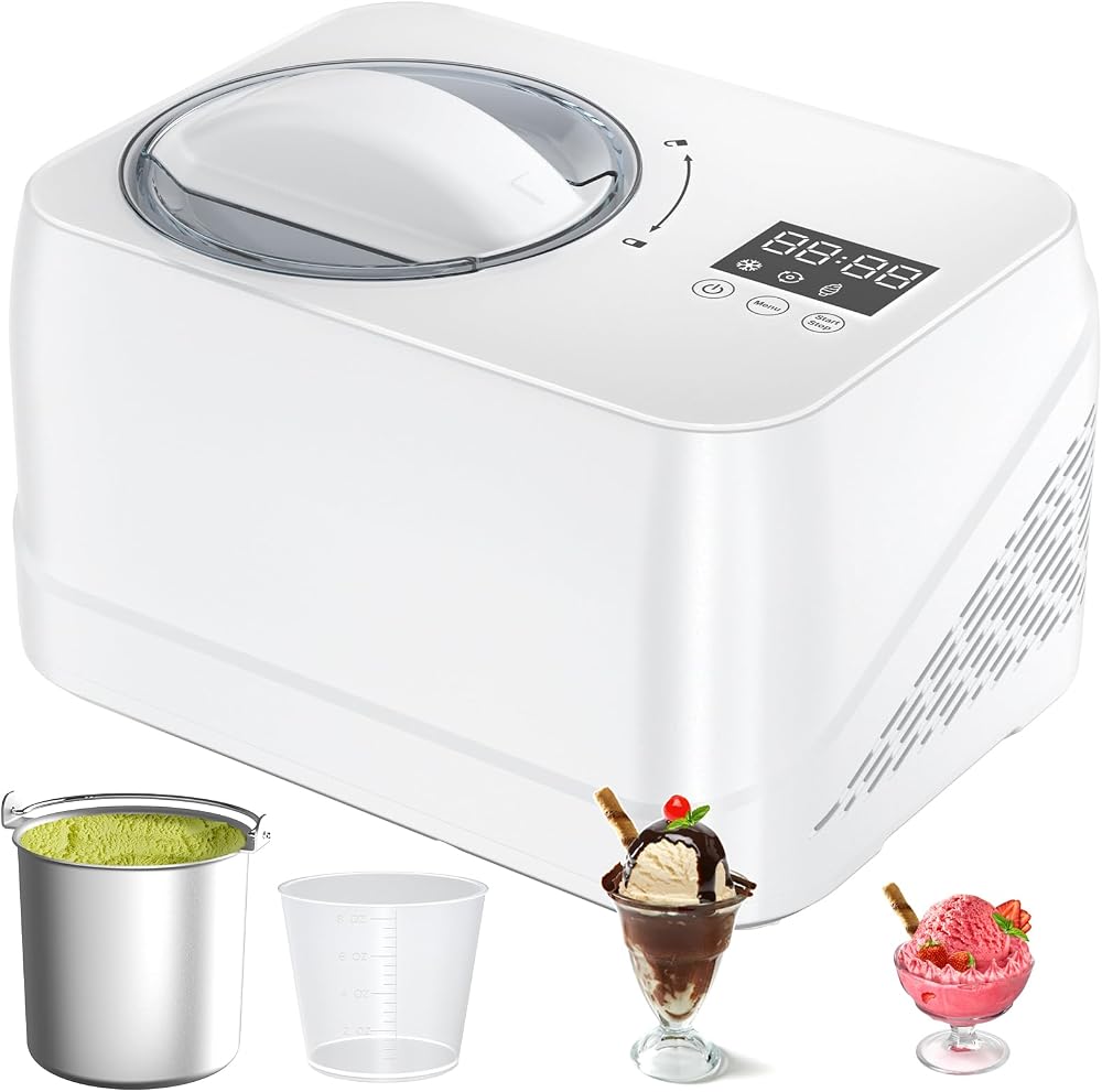 AcmEenjoy No Pre-freezing Ice Cream Maker 1.2L Compressor 3 in 1