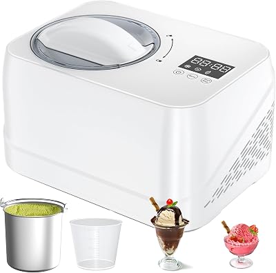 AcmEenjoy No Pre-freezing Ice Cream Maker 1.2L Compressor 3 in 1