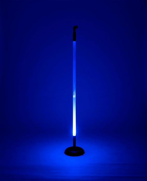 LED Lighted Microphone Stand with Round Base Blue LED for User Height 6