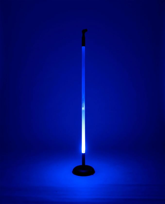 LED Lighted Microphone Stand with Round Base Blue LED for User Height 6