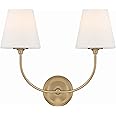 Crystorama Libby Langdon Sylvan 2 Light Vibrant Gold Sconce with Glass Shades